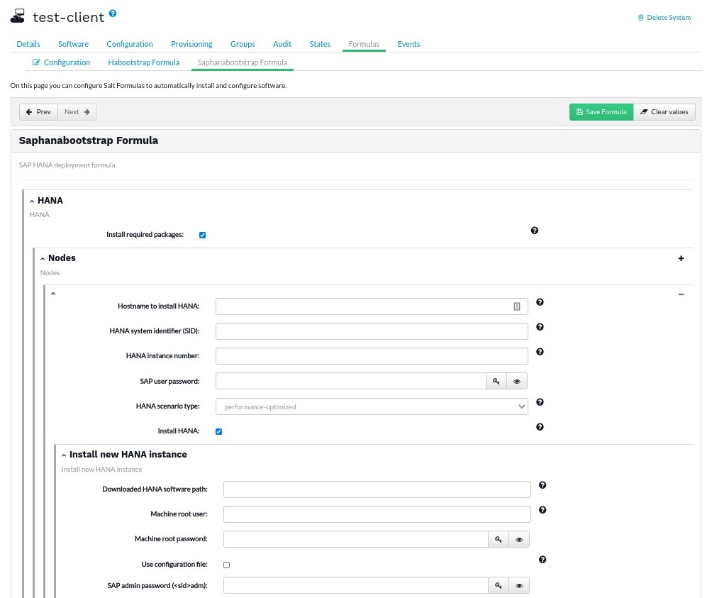 suma sap cluster formula