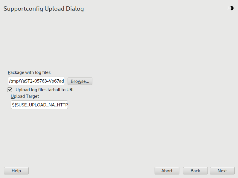 #1: Submitting information to support with YaST #1: Submitting information to support with YaST