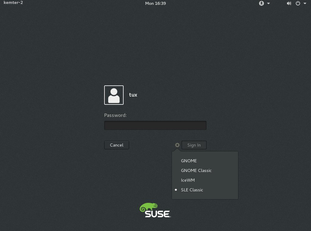 GNOME Login Screen—Session Type