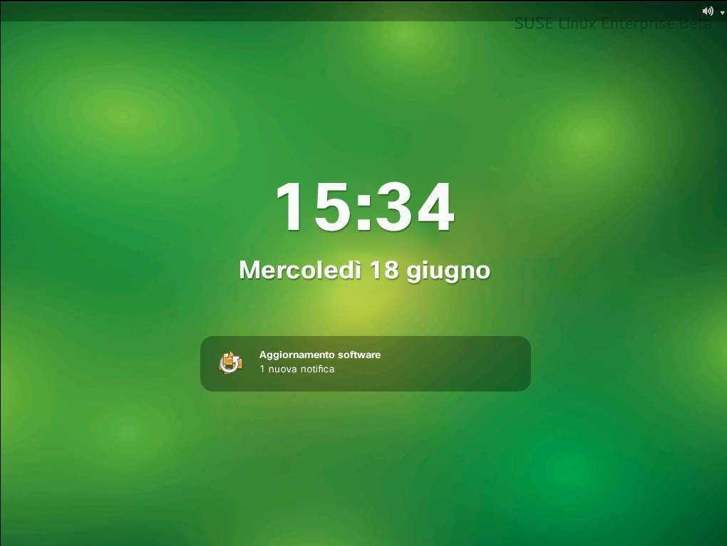 Notifica di aggiornamento sulla schermata di blocco di GNOME