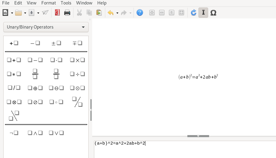Mathematical formula in LibreOffice Math