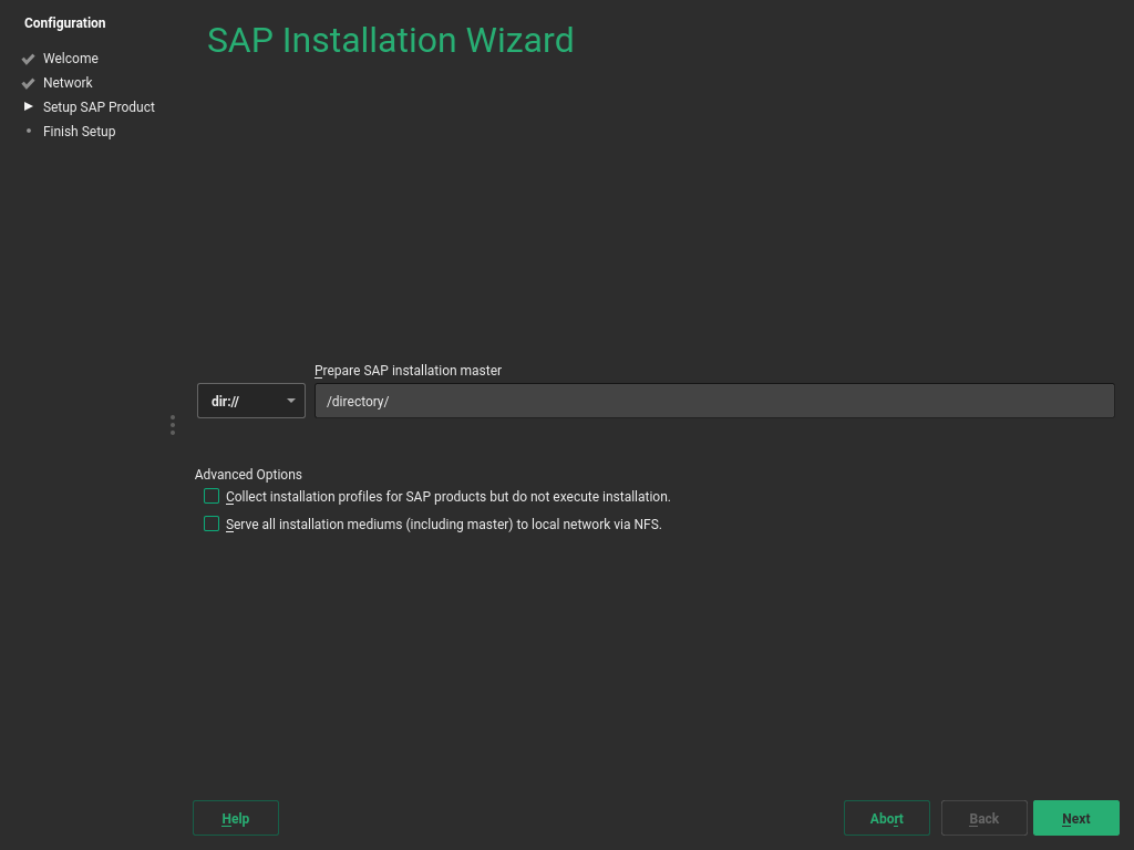 SAPインストールマスタの場所 SAPインストールマスタの場所