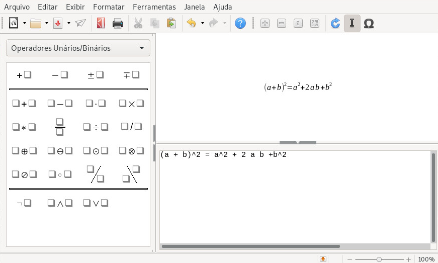 Fórmula matemática no LibreOffice Math