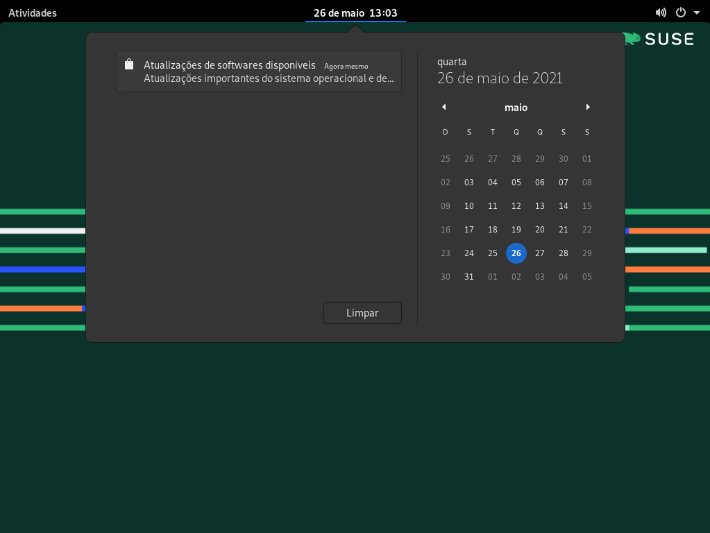 Notificação de atualização na área de trabalho do GNOME