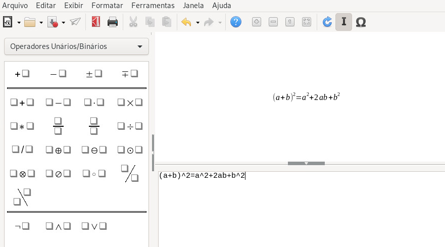 Fórmula matemática no LibreOffice Math