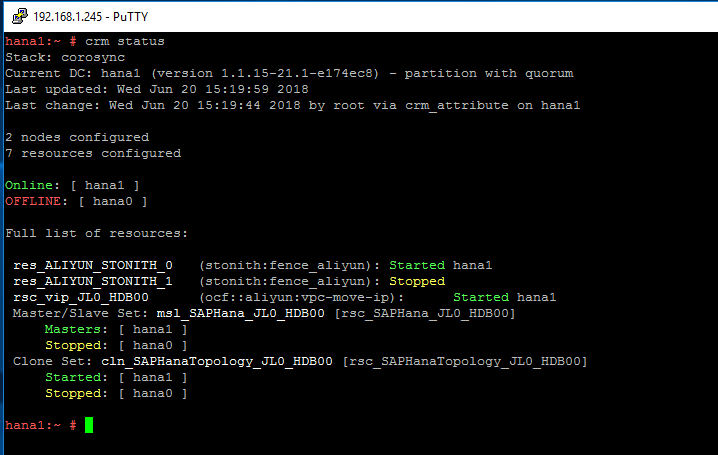 clusterStatushana2 clusterStatushana2
