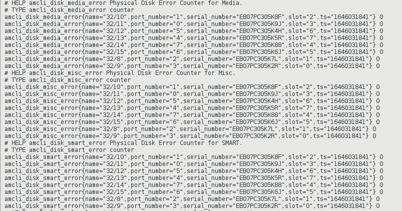 amCLI disk error counters amCLI disk error counters