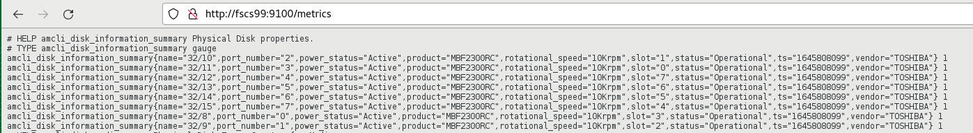 amCLI disk information amCLI disk information