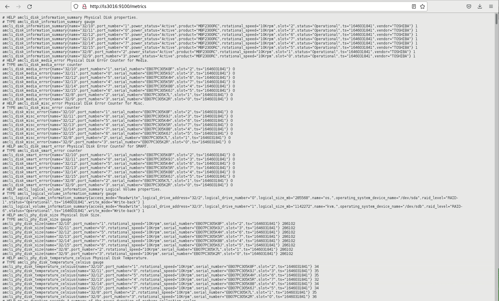 amCLI disk information collection amCLI disk information collection