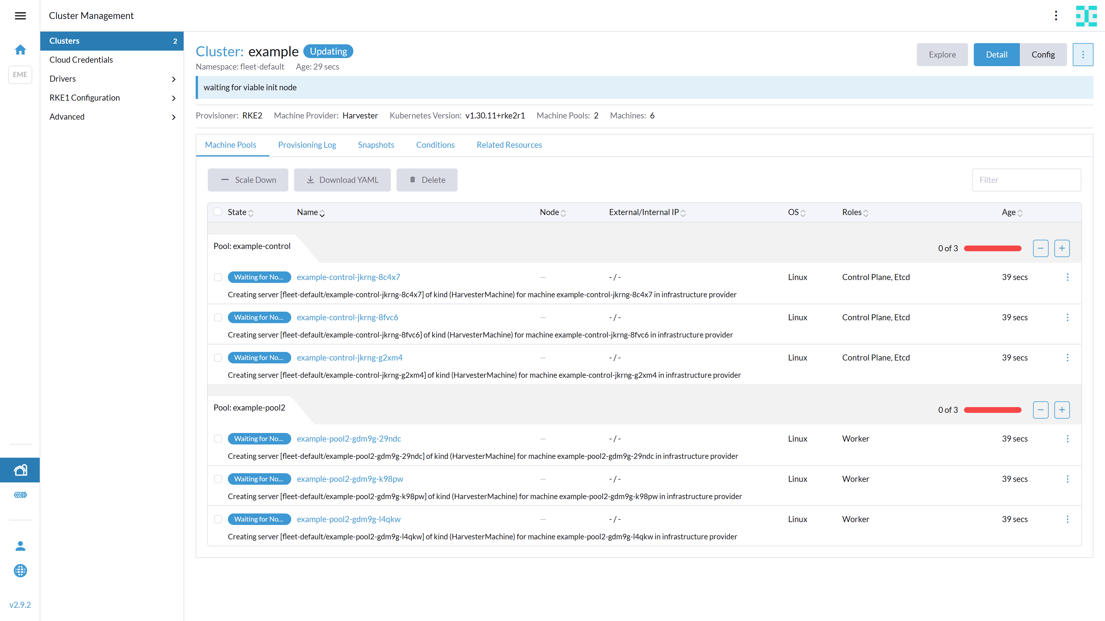 Cluster Provisioning State Overview Cluster Provisioning State Overview
