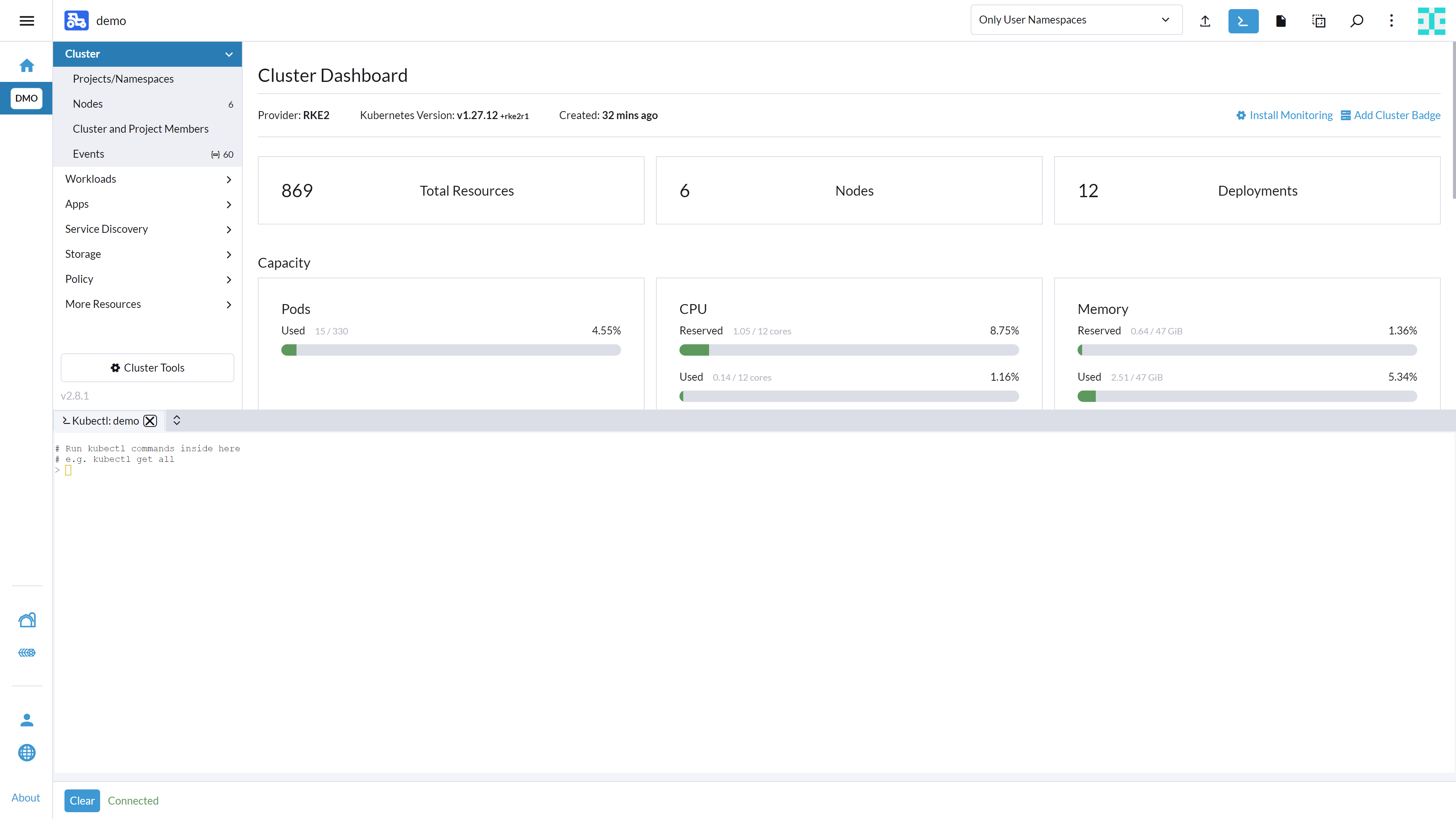 EIC Rancher Kubectl Shell EIC Rancher Kubectl Shell