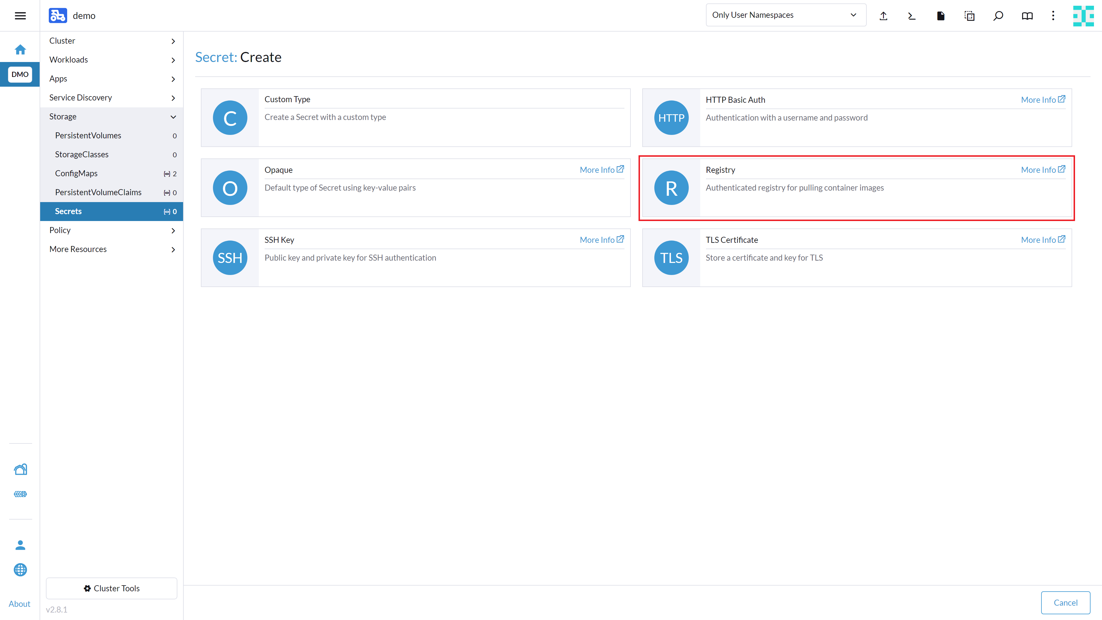 EIC Secrets Types EIC Secrets Types
