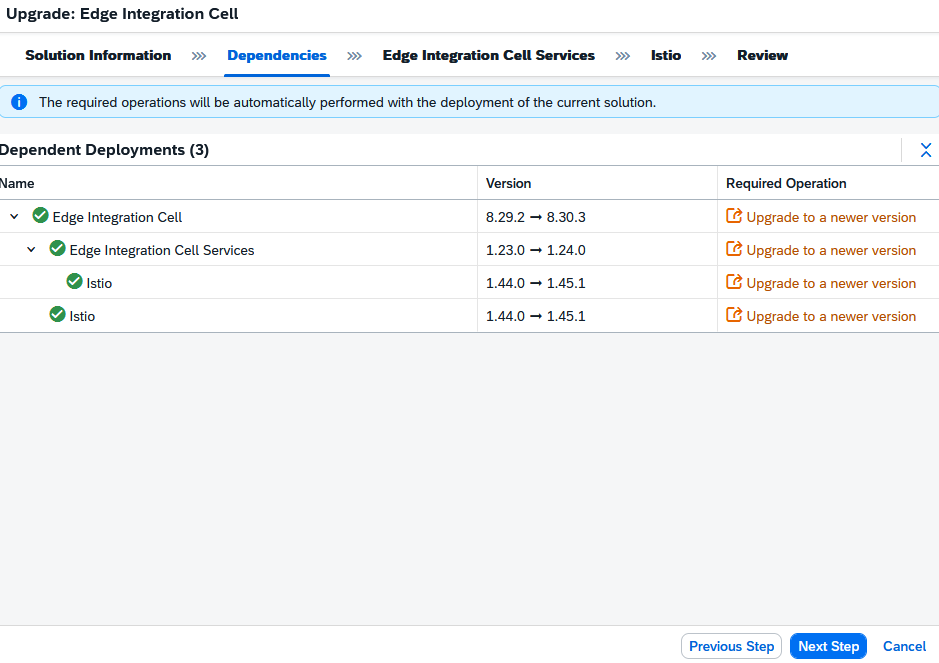 SAP EIC Upgrade Dependencies SAP EIC Upgrade Dependencies