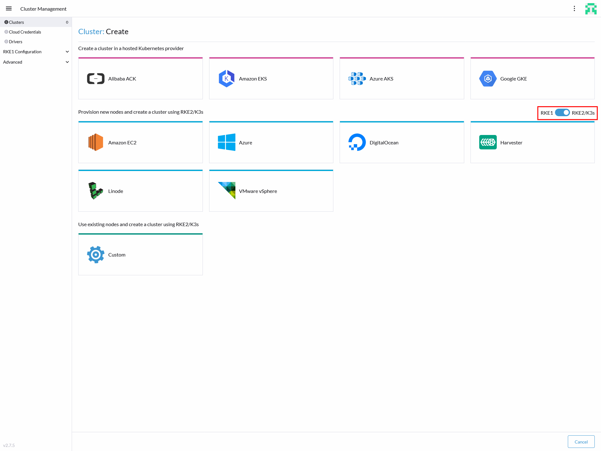 SAP Rancher Create RKE Version SAP Rancher Create RKE Version