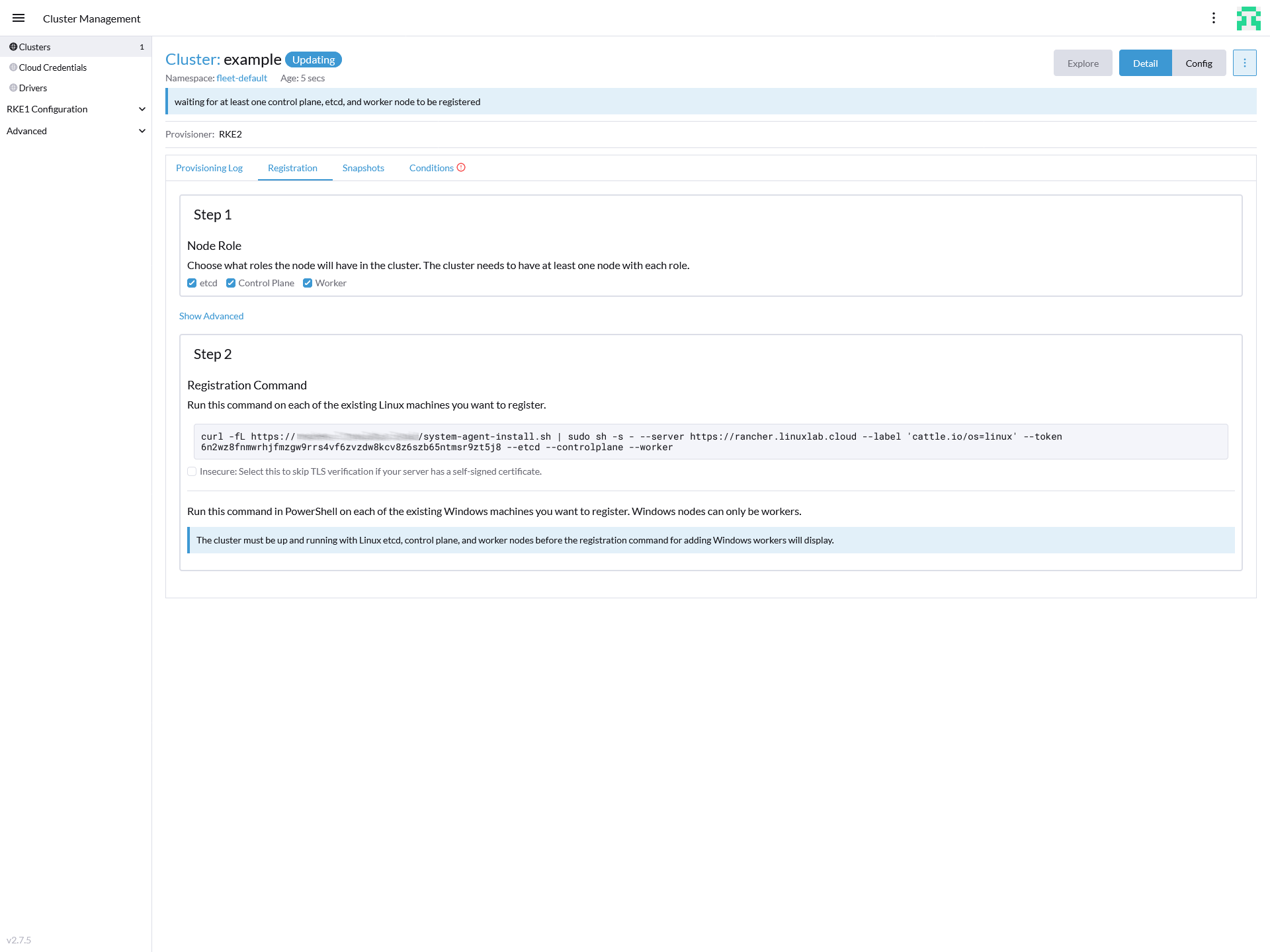 SAP Rancher Create Register SAP Rancher Create Register