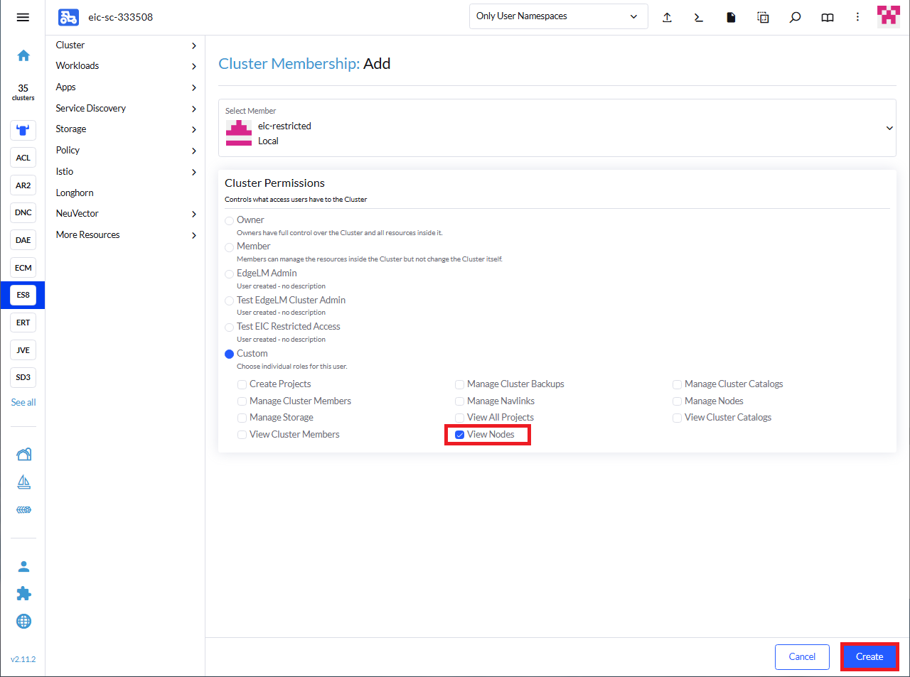 SAP Rancher Main Users Add ClusterMembership SAP Rancher Main Users Add ClusterMembership