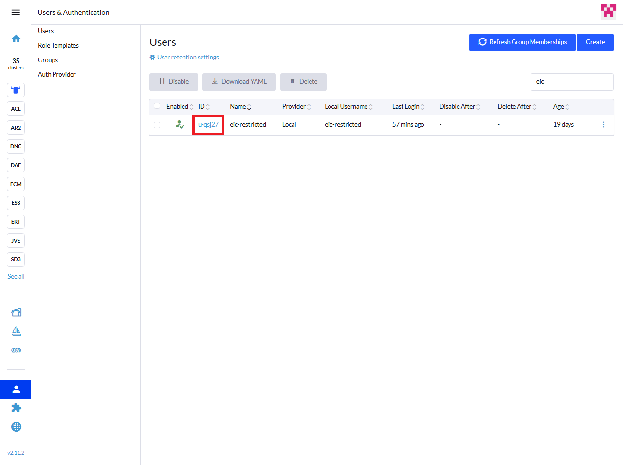 SAP Rancher Main Users SAP Rancher Main Users