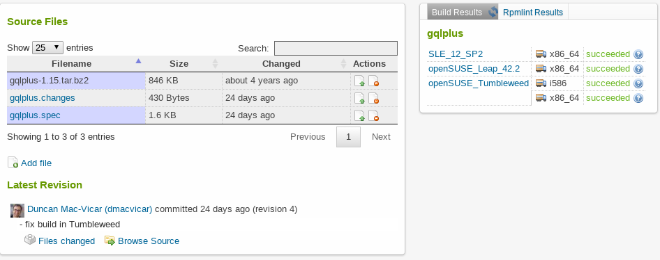 Open Build Service Overview of Packages Open Build Service Overview of Packages