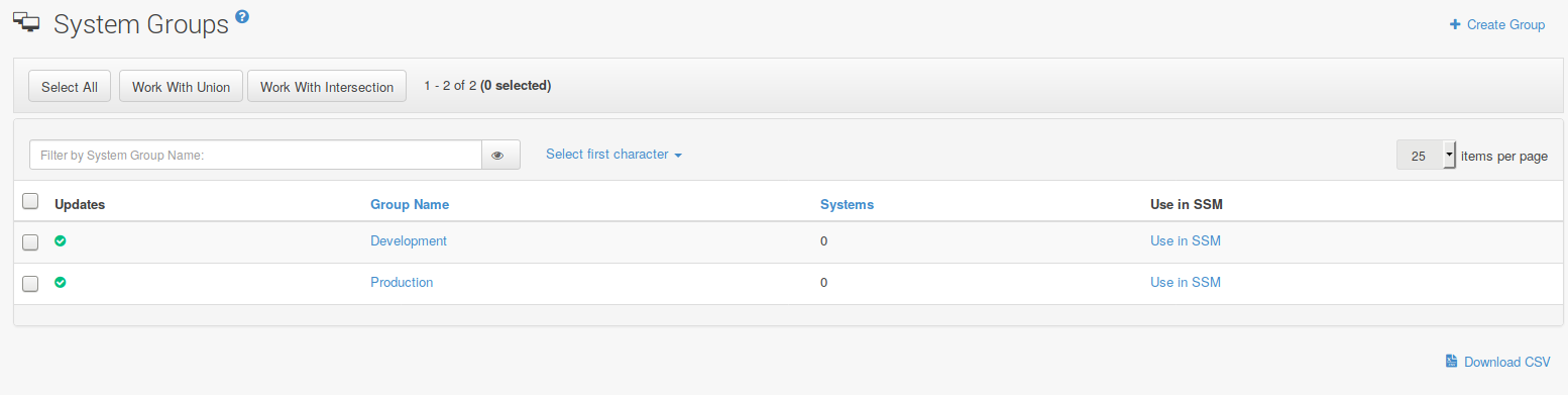 SUSE Manager Web UI - Show System Groups SUSE Manager Web UI - Show System Groups