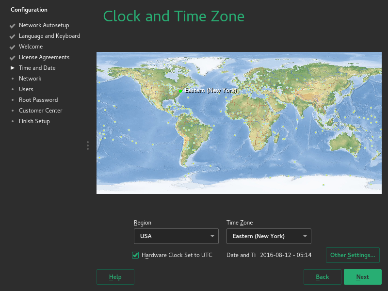 YaST asking for the time zone YaST asking for the time zone