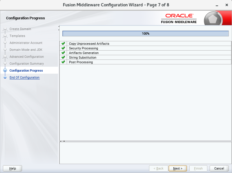 Configuration Progress Configuration Progress