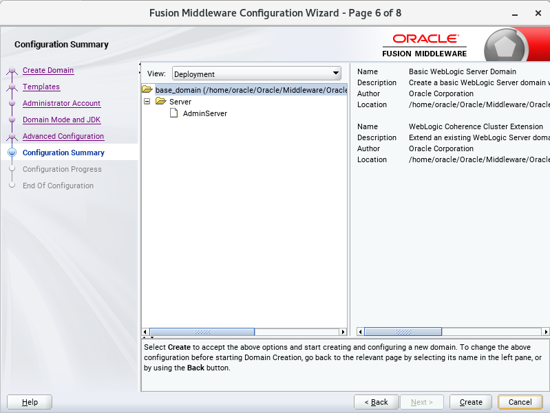 Configuration Summary Configuration Summary