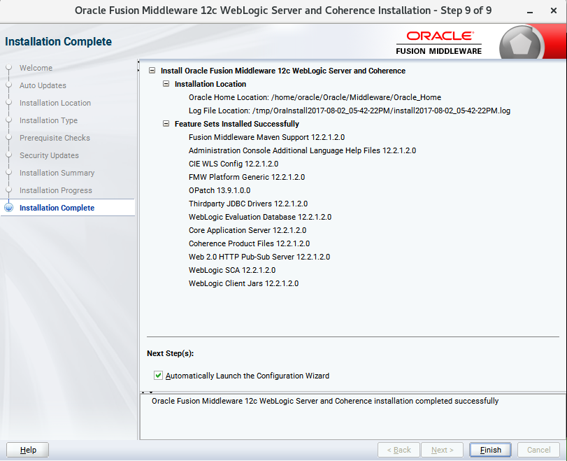 Installation Complete Installation Complete
