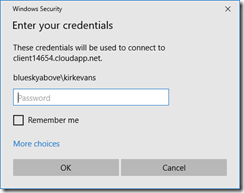 Windows Virtual Machine - Enter Credentials Windows Virtual Machine - Enter Credentials