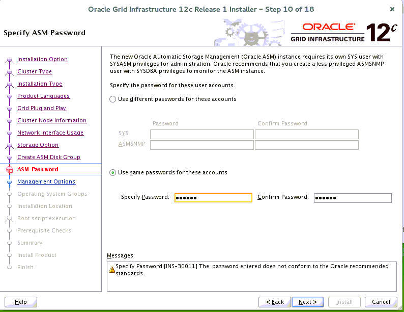 ASM Password ASM Password