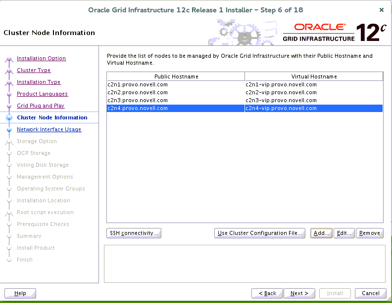 Cluster Node Information Cluster Node Information