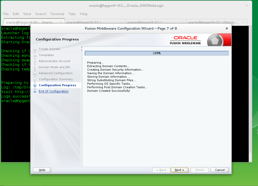 Configuration Progress Configuration Progress