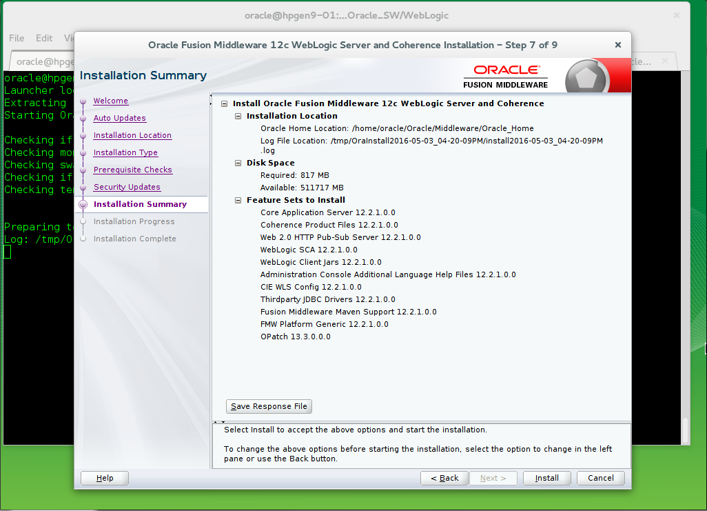 Installation Summary Installation Summary