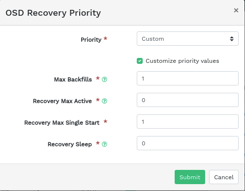 OSD recovery priority