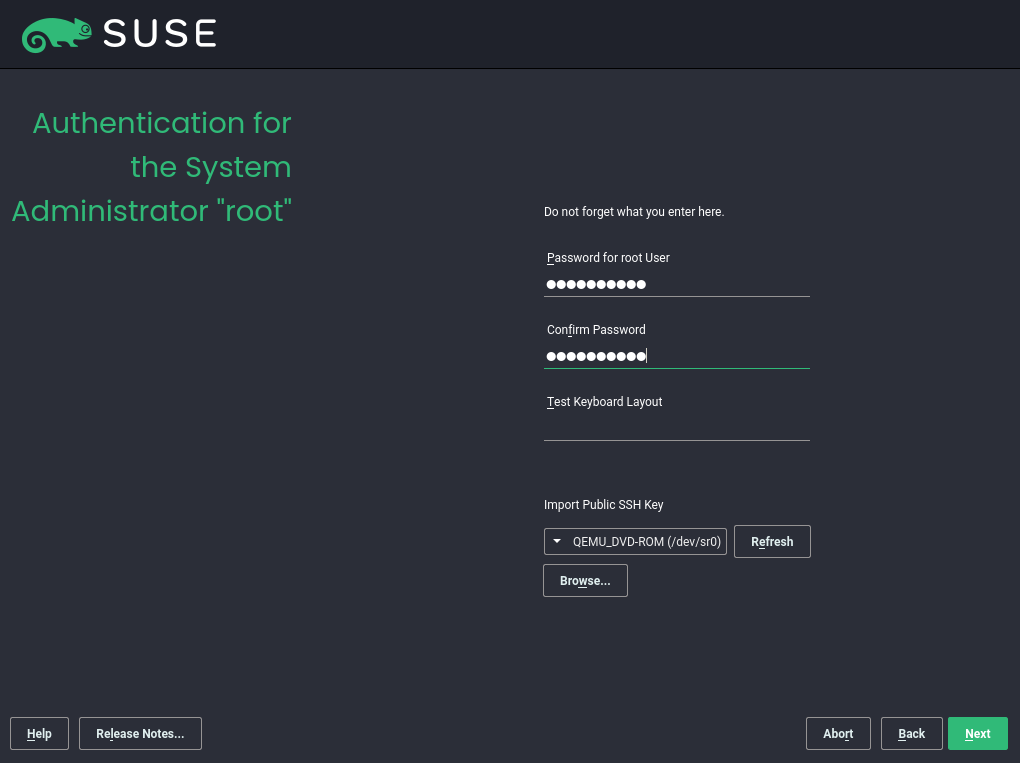Authentication for root Authentication for root