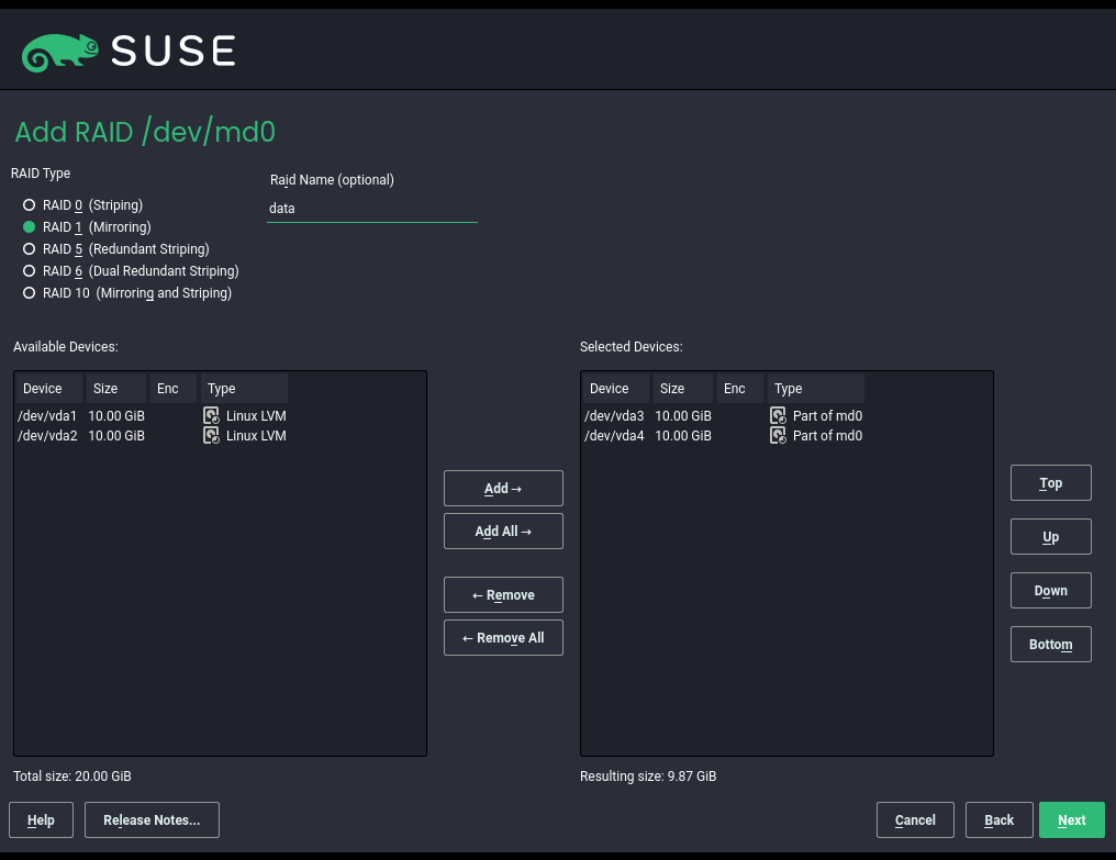 #1: Creating RAID #1: Creating RAID