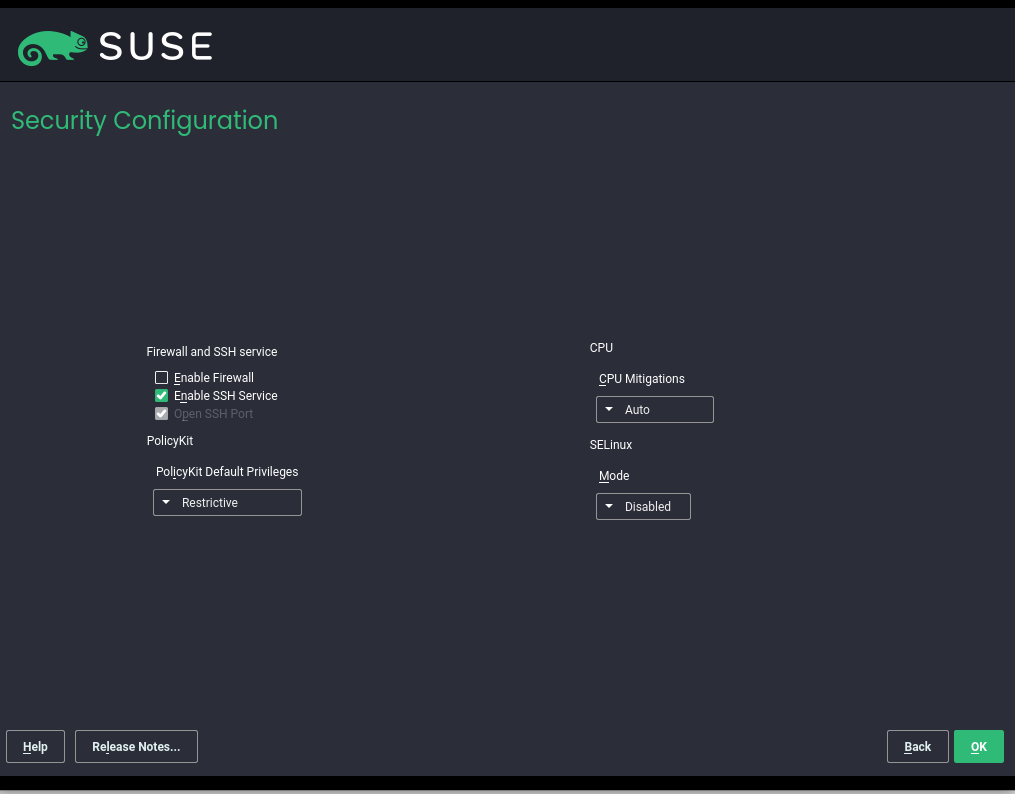 Security configuration Security configuration