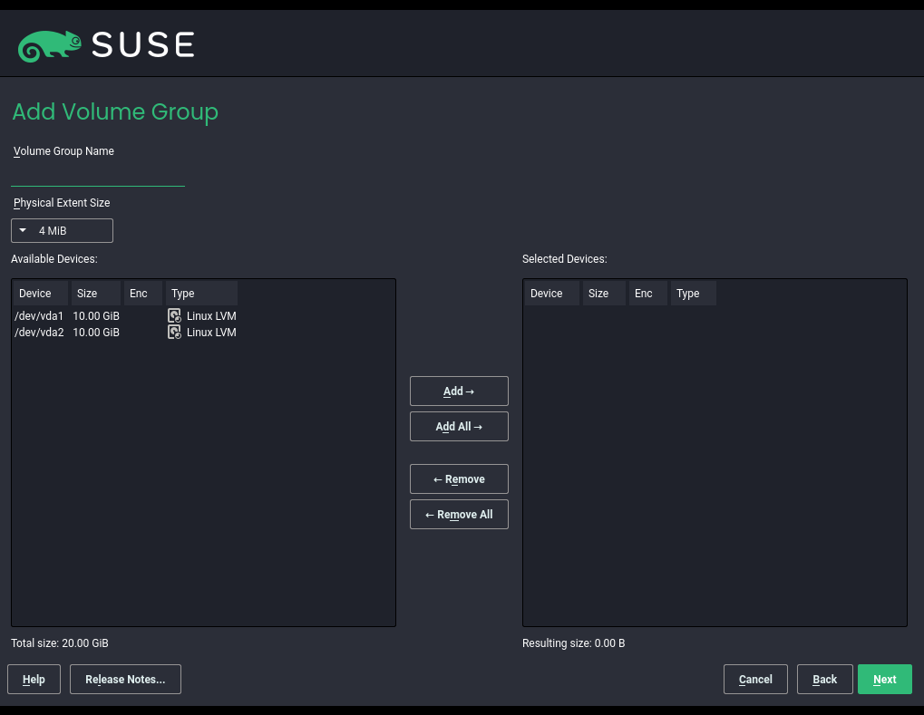 #1: Creating volume groups #1: Creating volume groups