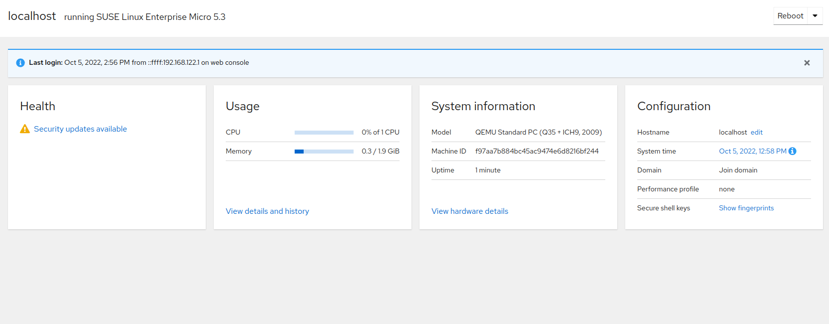 Cockpit overview Cockpit overview