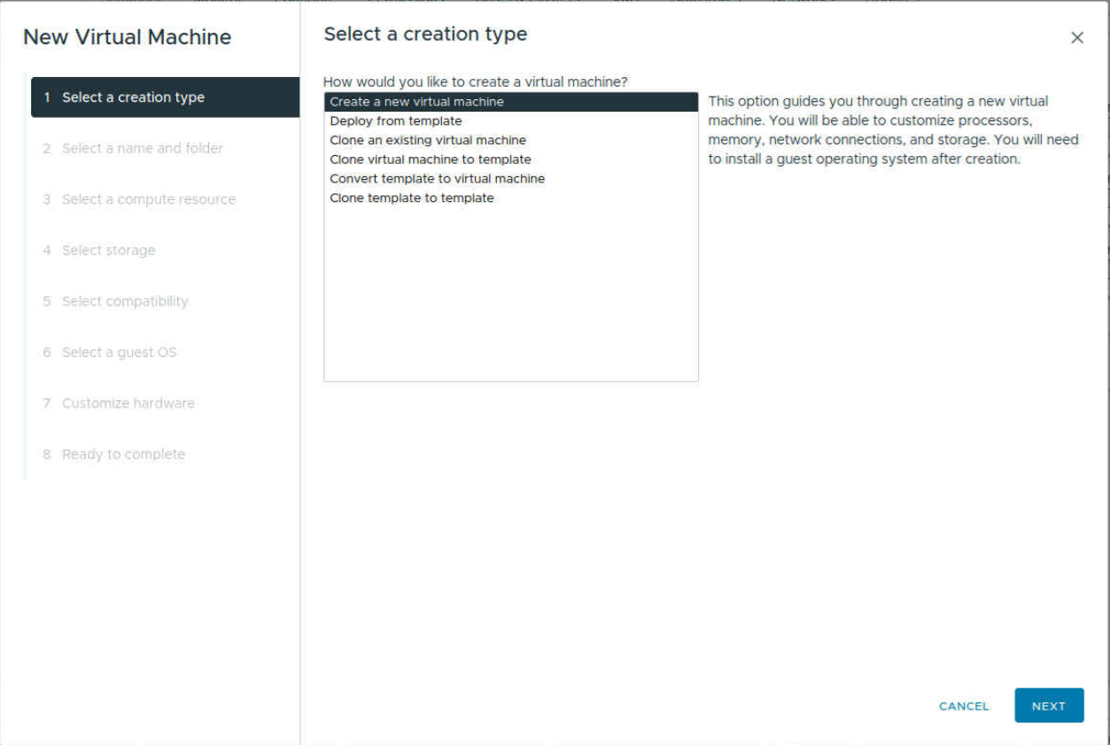 New virtual machine details New virtual machine details