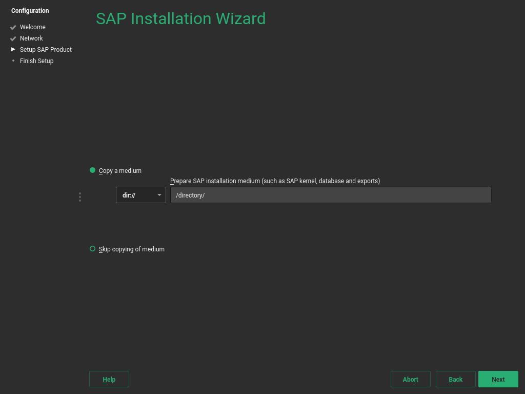 SAP Installation Wizard: additional Installation Media
