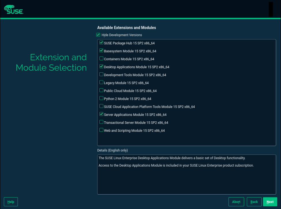 Extension and Module Selection