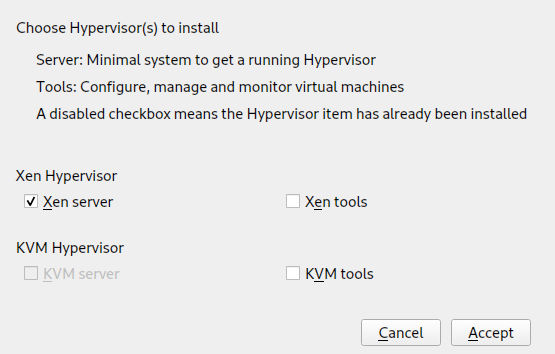 Installing the KVM hypervisor and tools