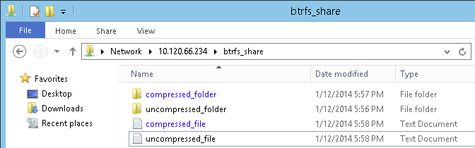 Windows Explorer directory listing with compressed files