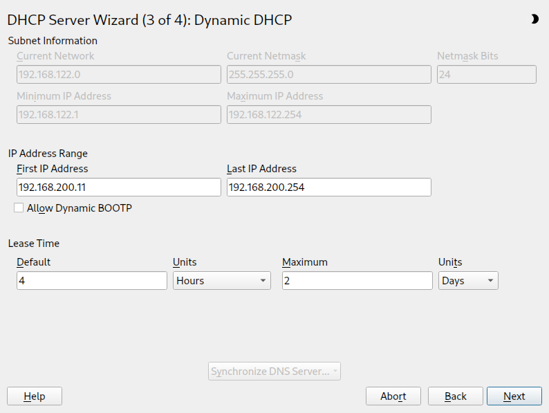 DHCP server: dynamic DHCP
