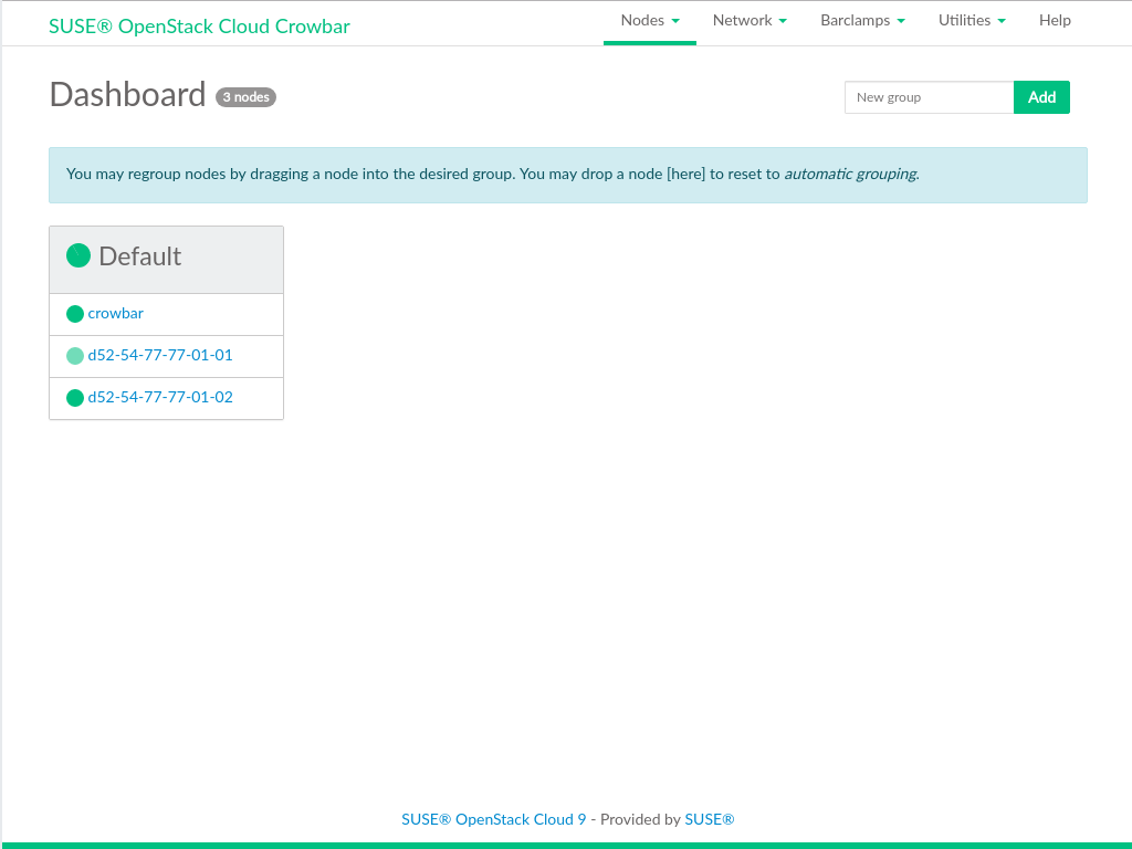 Crowbar Web Interface: The Dashboard