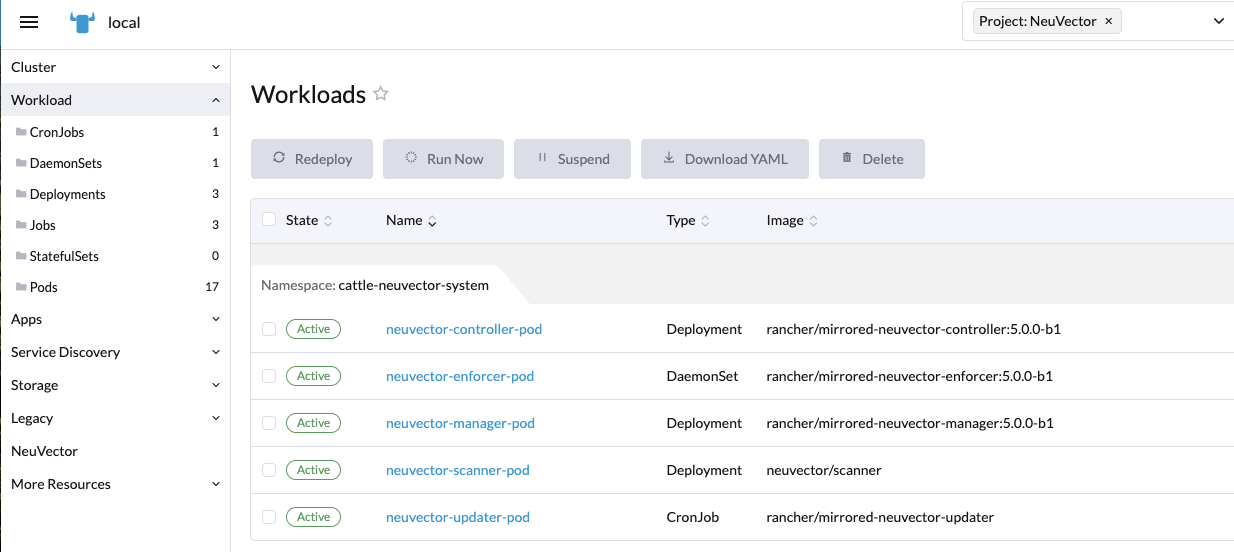A screenshot of SUSE Security deployed A screenshot of SUSE Security deployed