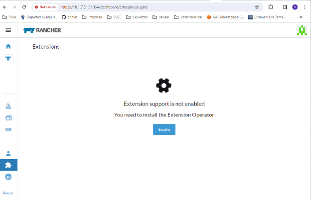 A screenshot of enabling extensions A screenshot of enabling extensions