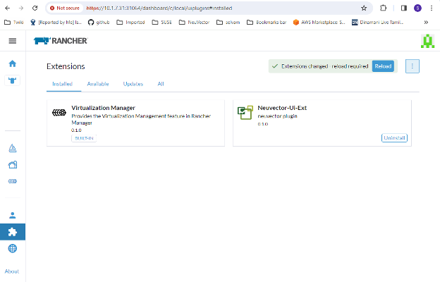 A screenshot of reload extension A screenshot of reload extension