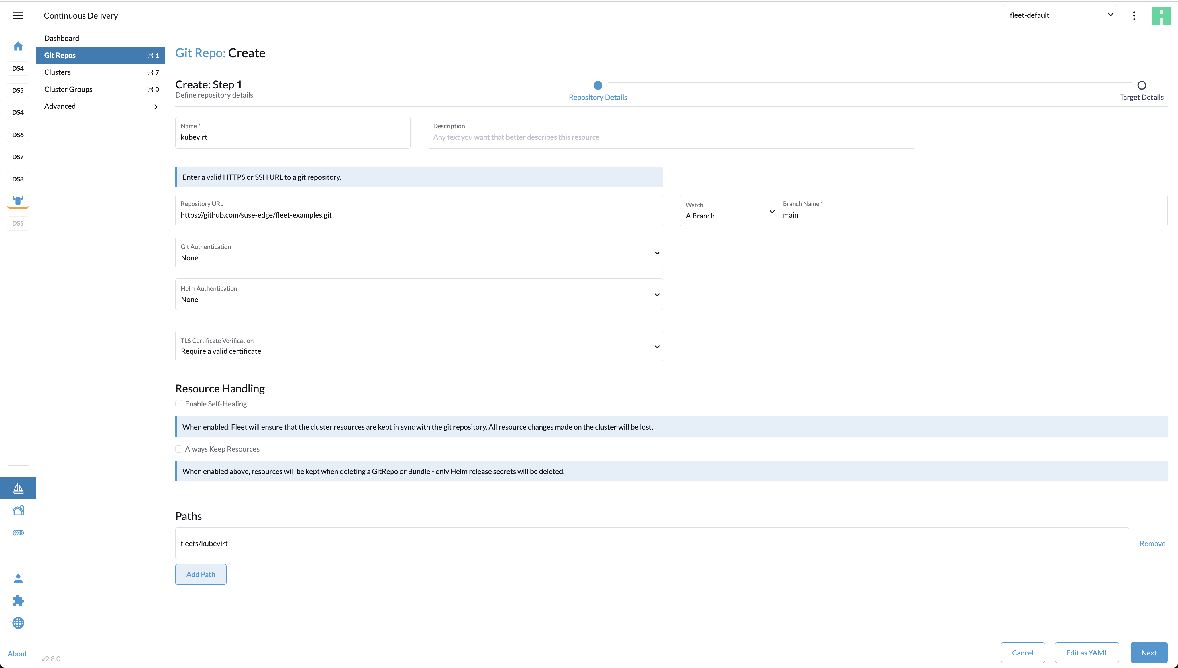 fleet create repo1 fleet create repo1