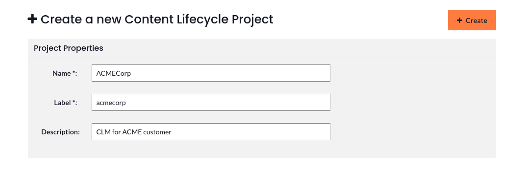 Creating a new CLM project Creating a new CLM project
